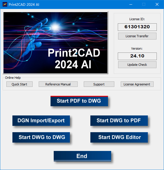 Print2CAD 2024 AI v24.10 x64 便携版 PDF/JPG/PNG转DWG/DXF 文件转换器