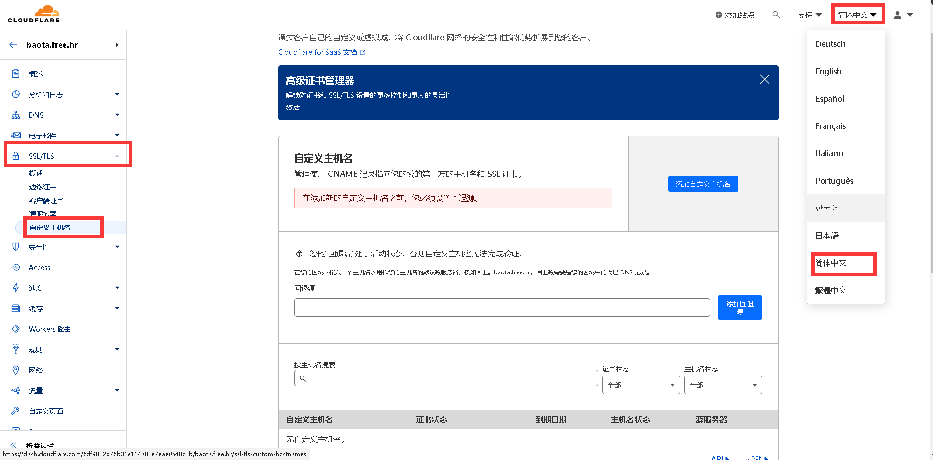 CloudFlare SAAS(cname) 接入网站域名
